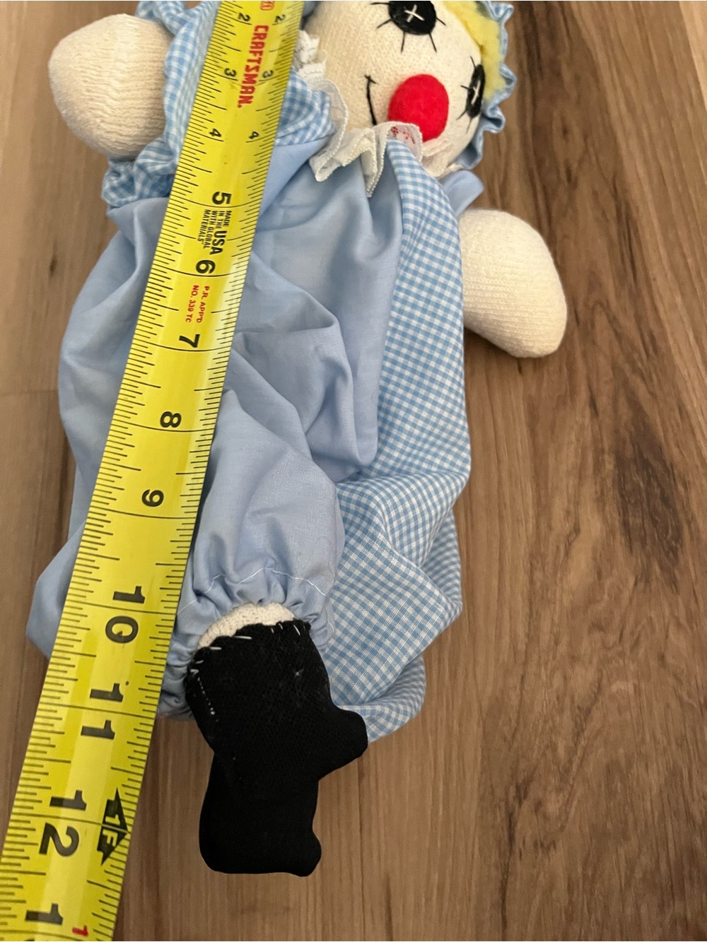 Handmade Clown Rag Doll 12” - Picture 3 of 3